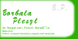 borbala pleszl business card